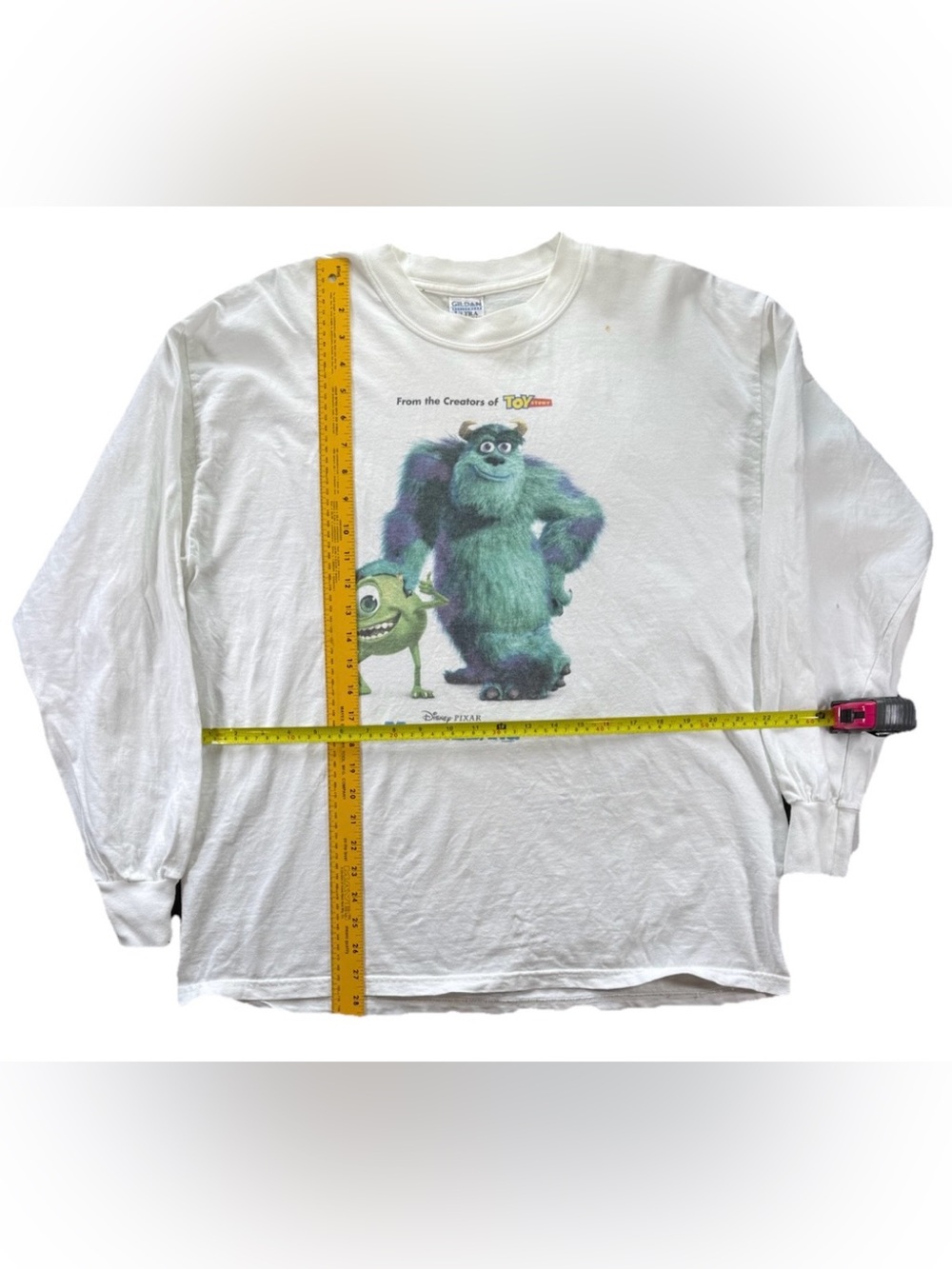 Vintage Disney Pixar Monsters Inc Movie Promo T-Shirt Long Sleeve Adult XL White - Picture 4 of 4